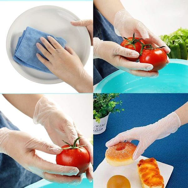

100pcs Food Grade Disposable PVC Gloves Protective Disposable Gloves for Kitchen Cooking Cleaning Disposable PVC Gloves