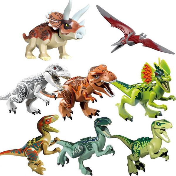 

jurassic dinosaur building block toy action figures bricks tyrannosaurus dragon dinosaur collection animal model boys kids toys