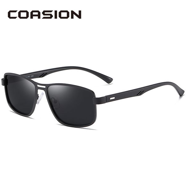 

coasion 2020 sunglasses men polarized square metal frame male sun glasses driving fishing eyewear zonnebril heren ca1323, White;black