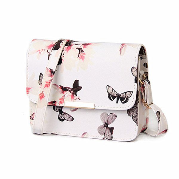 

sunmmer new ladies single shoulder small bag butterfly love flower mini square handbag fashion diagonal female crossbody bag