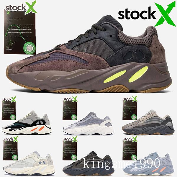 

kanye west 700 wave runner running shoes for mens womens 700s v2 static sports sneakers mauve solid grey luxury designer shoes size 36-46 by, Black