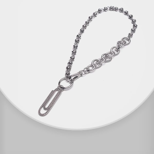 

amorita boutique fashion exaggerated paper clip chain necklace, Silver