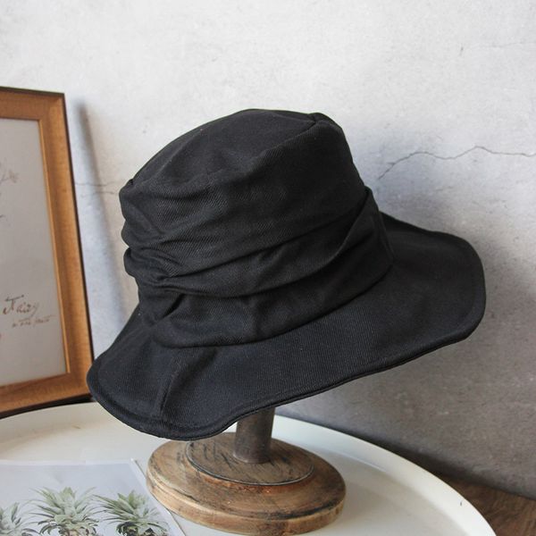 

четыре сезона тип original design dark ретро морщинистой black hat fisherman детский bucket hat, Blue;gray