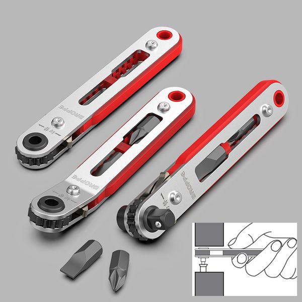 

3choices mini magnetic ratchet wrench 1/4" hex shank screwdriver handle for narrow space diy hand tools set