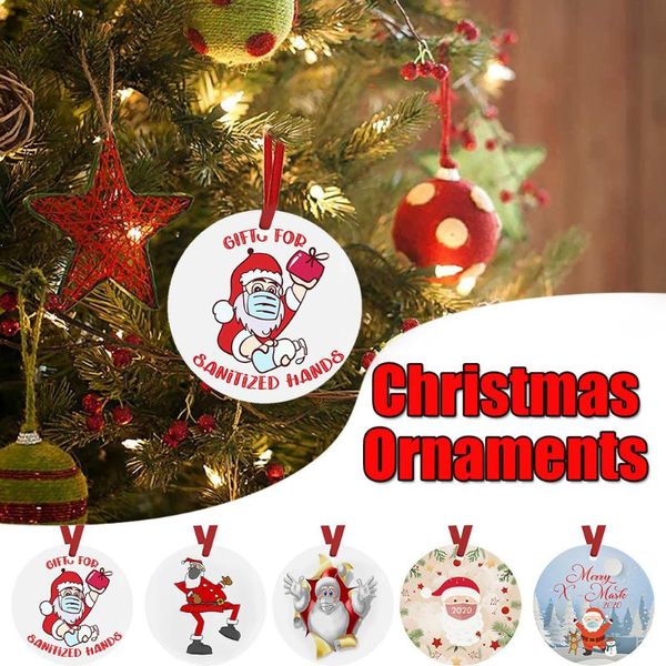 

christmas decorations 5pc wooden tree decoration santa claus mask pendant crafts masked ornament boutique f4