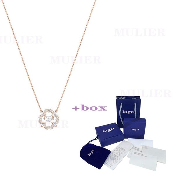 

mulier 2020 new sparkling dance pear necklace shiny flower shape crystal lady jewelry send girlfriend gift jewelry, Silver