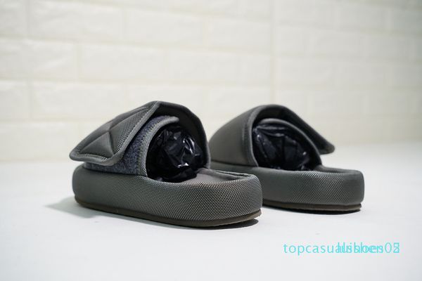 

kanye season 6 nylon slides men women 3d waterproof west seasn6 memory foam high-density embroidery green slippers t05, Black