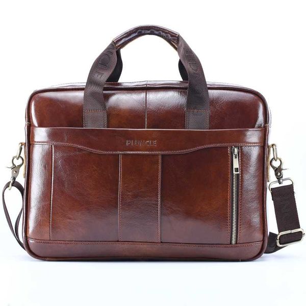 

briefcases genuine leather computer bag 14 inch laphandbags cowhide crossbody men's travel real briefcase