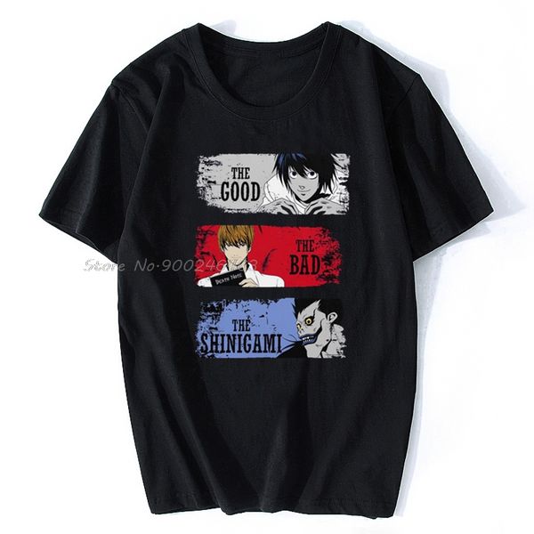 

cool the good the bad the shinigami light yagami l t-shirt men short sleeve death note ryuk tee shirt cotton tshirt gift