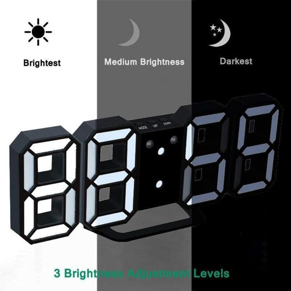 

modern wall clock timer 3d led digital wall clock temperature