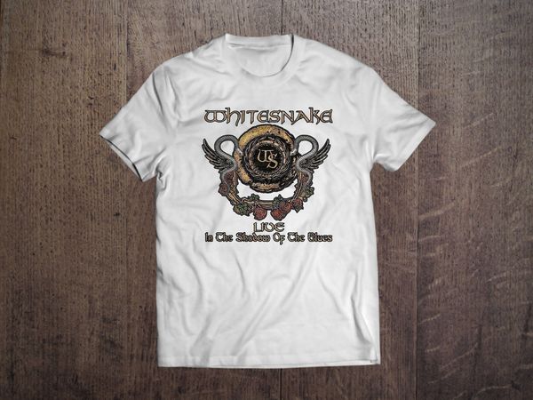 

лето 2019 с коротким рукавом плюс размер whitesnake в тени blues мужчины белые футболки rock tee шир tee shirt