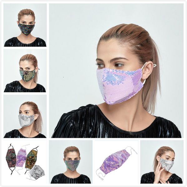 

fashion bling bling sequin face mask spring summer outdoor suncreen anti-dust breathable washable face mask reusable 6 colors