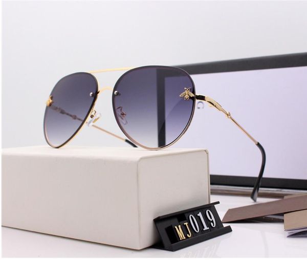 

2020 sunglasses brand quality brand men women designer good sunglasses oversized fashion metal design box vintage male uv400 with female, White;black