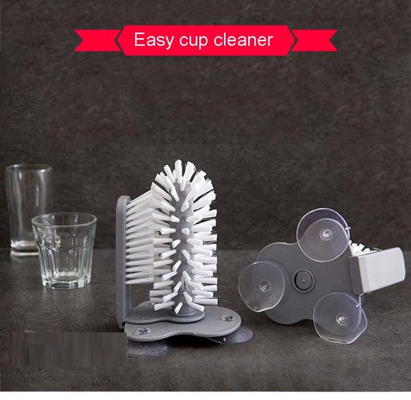 

creative suction wall lazy cup brush glass cup cleaning brush kitchen rotating water cup brush tea cups clean brushes dbc vt0907
