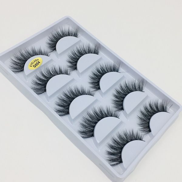 

false eyelashes natural long thick 5 pairs set reusable handmade fake lashes mink full strip 8 models 50sets/lot dhl free