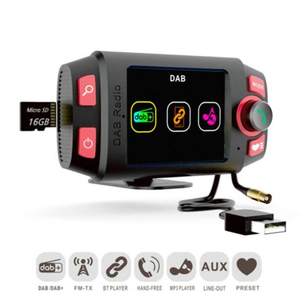 

2.4 «» цветной дисплей автомобиля dab / dab + цифровой fm-радио адаптер приемник с bluetooth громкой музыки streaming универсальный автомоби