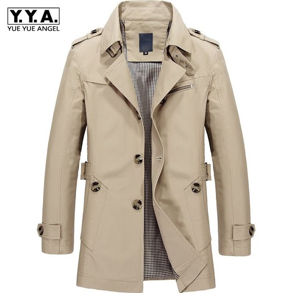 

plus size 5xl men casual jacket fashion solid color single breasted windbreaker spring long sleeve cotton coats men, Tan;black