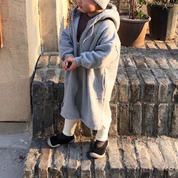 

children's jackers baby boys girls long trench coats kids boys hooded coats toddler girl outwear girls thick warm jakets, Blue;gray