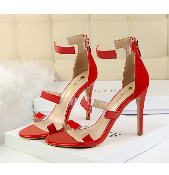 

belle2020 high heel super color matching high-heeled sandals slim women's shoes, Black