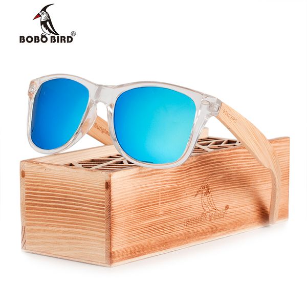 

bobo bird coated sunglasses for men and women polarized bamboo holder sun glasses with wood gifts box cool beach oculos, White;black