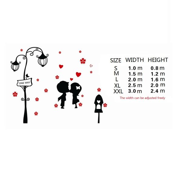

1pc street lamp love 3d acrylic crystal wall sticker for wedding room wall mural home decor room decals wallpaper 3d stickers