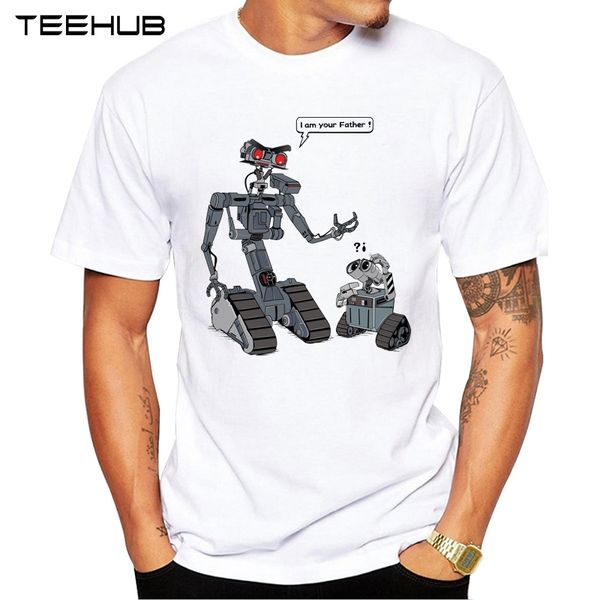

2018 teehub men's fashion funny related robot printed short sleeve t-shirt hipster o-neck design cool desgin tee