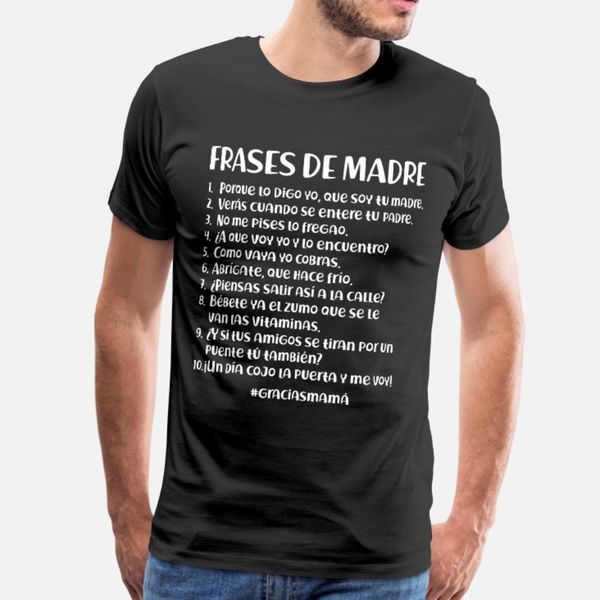 

frases de madre dark t shirt men customized 100% cotton o neck solid color gift comical spring letters shirt