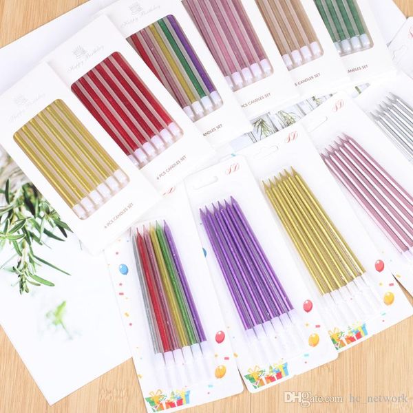 

6 pcs/set magic candles relighting long funny birthday party baking diy cake decors wholesale