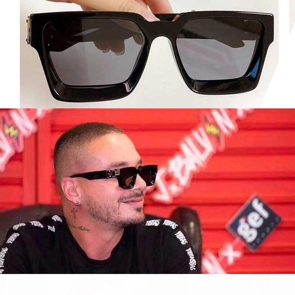 

original box official latest color 1165 fashion sunglasses millionaire square frame continuous retro decorative glasses, White;black