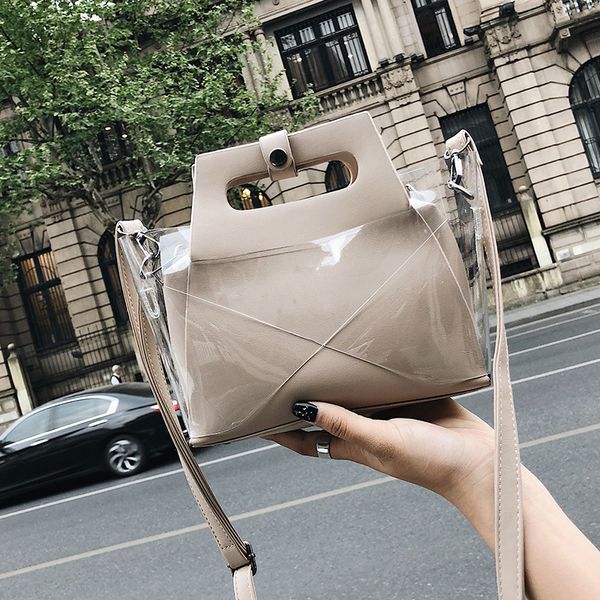 

bag female new solid color small package transparent jelly shoulder bag