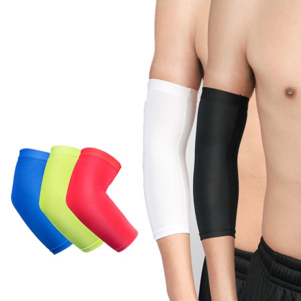 

elbow & knee pads breathable arm sleeve for sun protection anti-slip compression basketball warmers brace protectors cycling, Black;gray