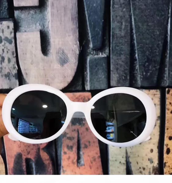 

white frame oval sunglasses sonnenbrille des lunettes de soleil luxury designer sunglasses glasses new with box, White;black