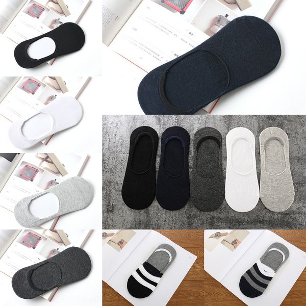 

summer thin men's solid color silicone cotton boat socks cotton socks360 silicone non-slip invisible boat socks zhuji wf9d0, Black