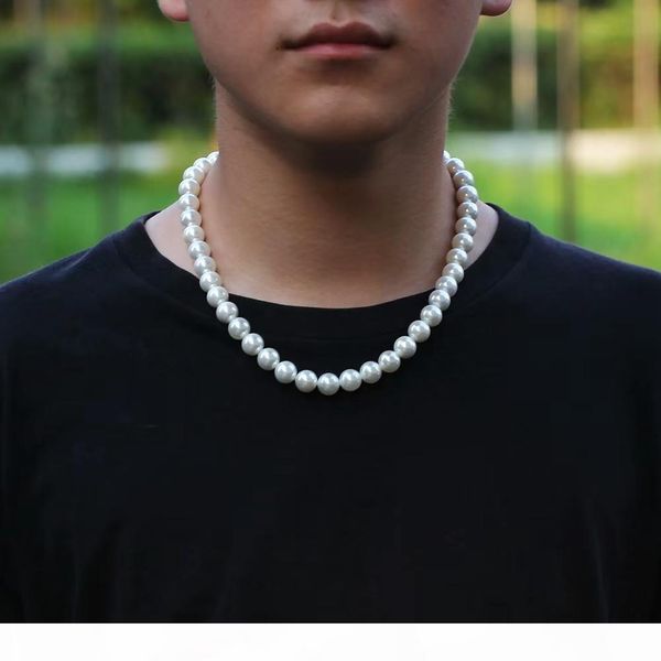 

iced out cross pendant necklaces for men women luxury designer pearls chain necklaces bling diamond crosses pendants pearl necklace jewelry, Silver