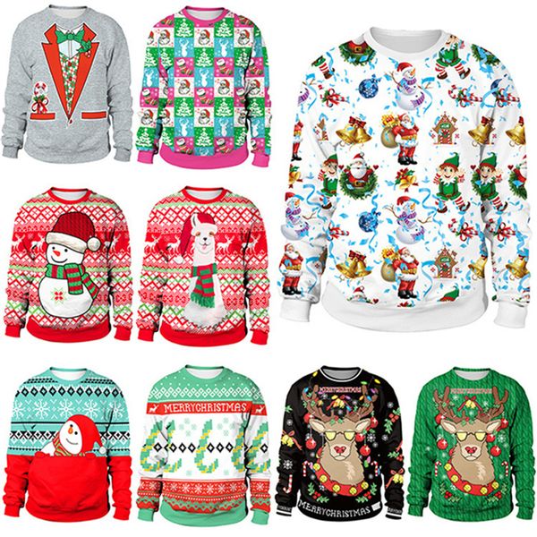 

christmas clothing women's casual loose 2020 new holiday long-sleeved round neck women sweatshirts hoodies woman clothes women, Black