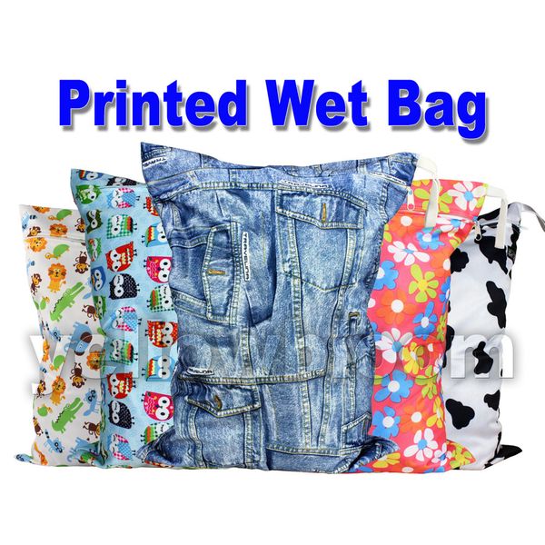 

littles&bloomz] washable reusable cloth diaper wet nappy bag / waterproof swim sport travel carry bag/ big size:40x30cm
