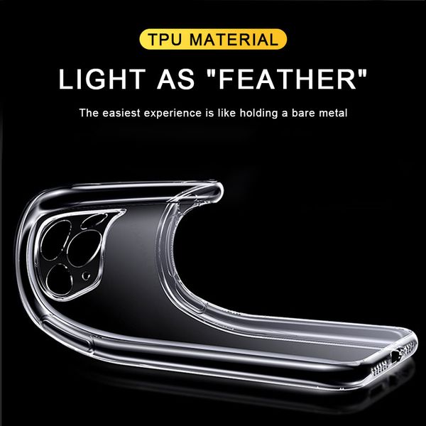 

transparent tpu shockproof phone case for iphone 11 pro max xr xs max 8 plus s10 plus note 10 pro