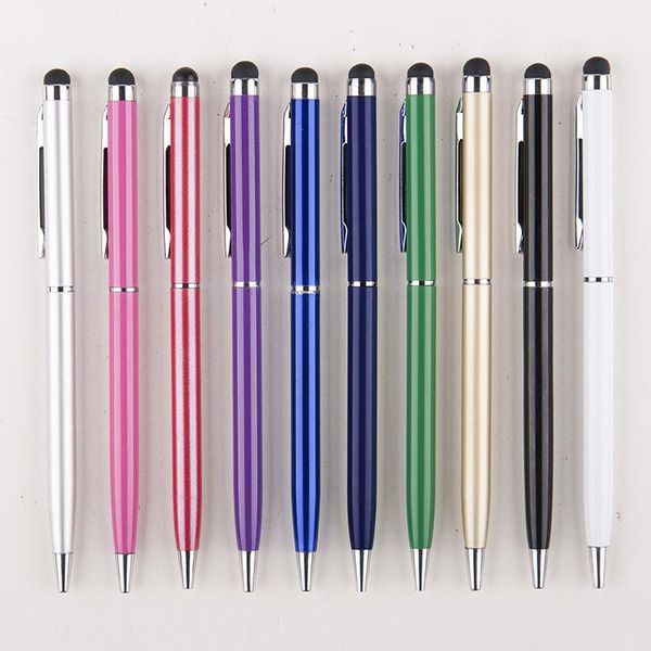 

cgjxs10 colors 2 in 1 fine points of the touch pen stylus touches the capacitive touch pen microfiber ball pen for ipad iphone android table