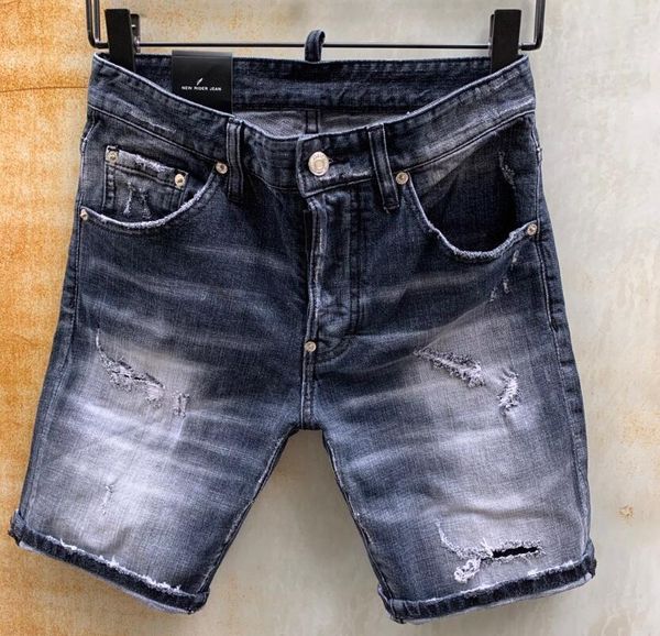 

2020new famous brand designer long ripped young soft individuality mens jeans soft quality fashion luxury biker men men jean shorts, Blue