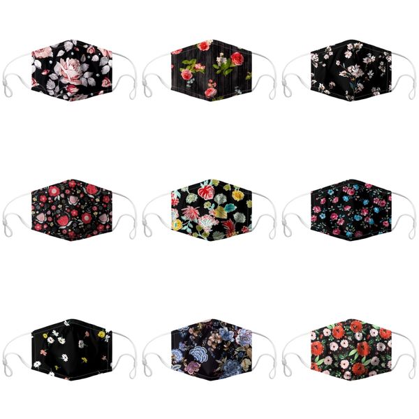 

face masks d printed designer mask, can insert s mask washable#877, Black