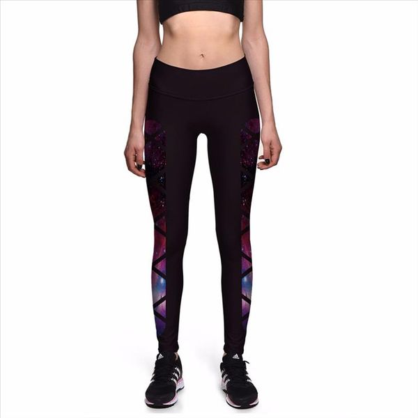 

leggings womens leggings for train fitness black grid star galaxy high waist elastic leggins plus size