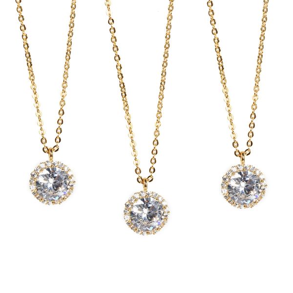 

crystal diamond choker necklace fashion women luxury 18k gold plated pendant necklaces woman street party clavicle jewelry gifts for girls, Silver