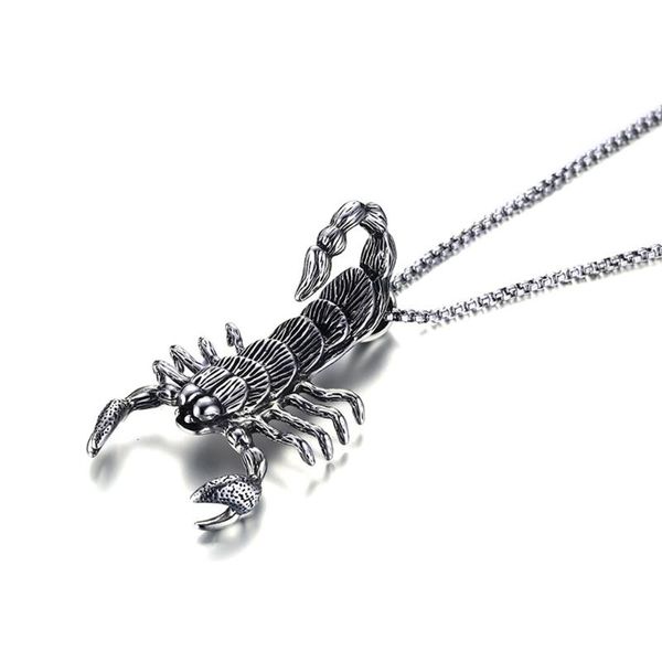 

stainless steel vintage scorpion pendant necklace insect scorpion necklaces jewelry charm gift women men, Silver