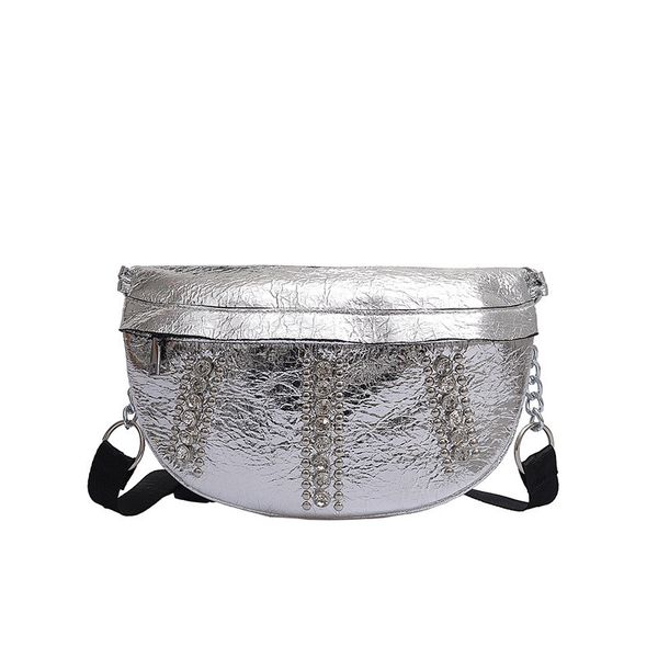 

molave handbags fashion bags for women2020 ladies bright diamonds versatile waist bag chains messenger handbag solid shoulder514