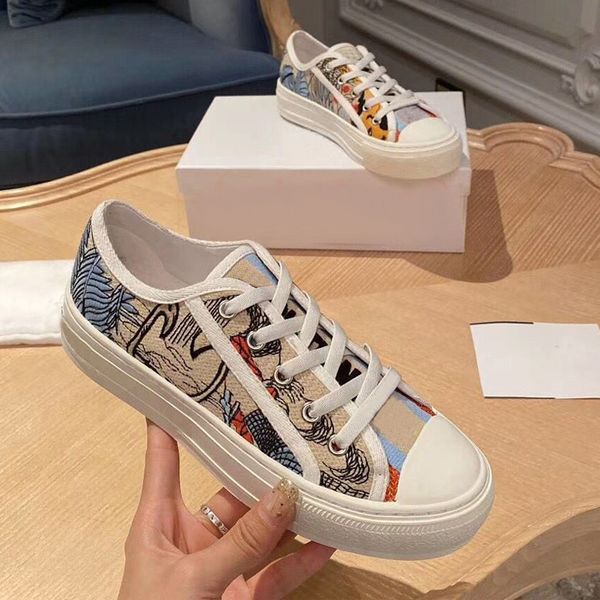 

casual shoes women designer shoe travel leather lace-up sneaker fashion lady running trainers letters woman shoes platform printed gym sneak, Black