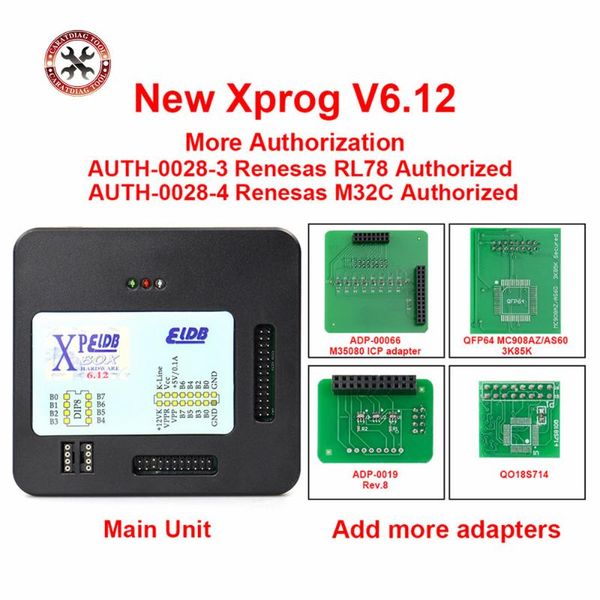 

xprog v6.12 add new authorization v5.72 v5.55 v5.84 x-prog m metal box xprog-m ecu programmer tool x prog m v6.12 full adapters