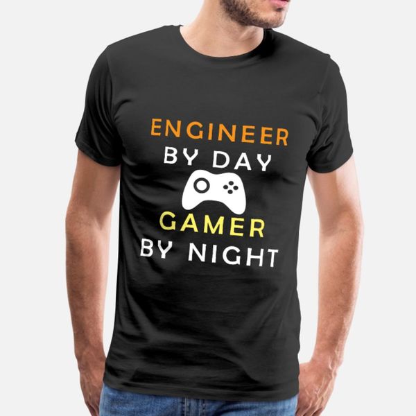 

engineer by day gamer by night t shirt men designer short sleeve size s-3xl natural graphic building spring family shirt