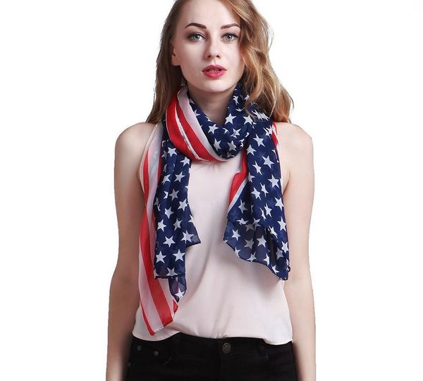 

2020 70*160cm American Flag Scarf Fashion Women USA Flag Shawls and Scarves Stars Print Scarf 11.3 America General Election accessories