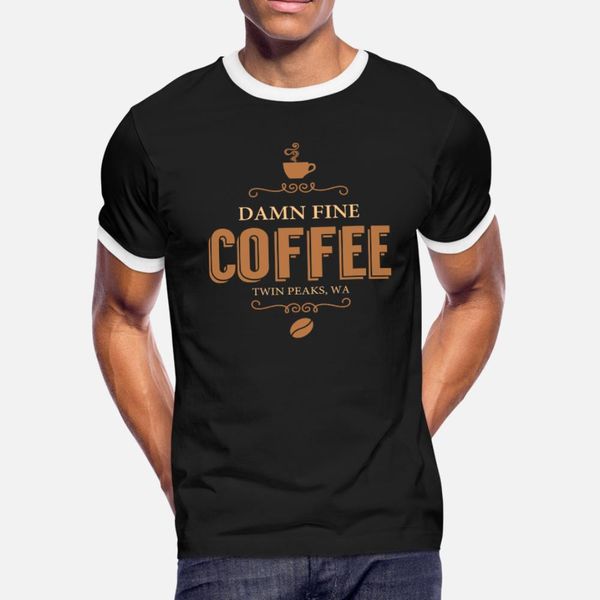 

damn fine coffee t shirt men knitted 100% cotton crew neck gift funny spring leisure shirt