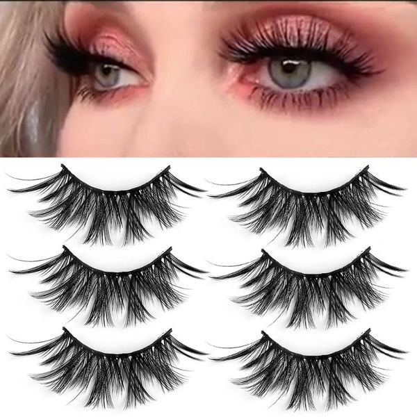

5 пар ложные 5d норка волос ресницы wispy полный объем крисс-кросс толстые длинные норковые ресницы ресницы ручной работы lashes extensions